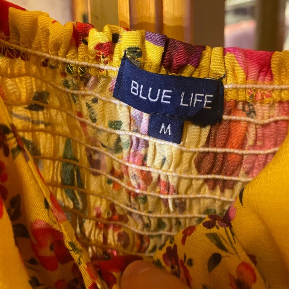 NWOT Blue Life Yellow Floral Mona Dress Medium - Picture 6 of 6